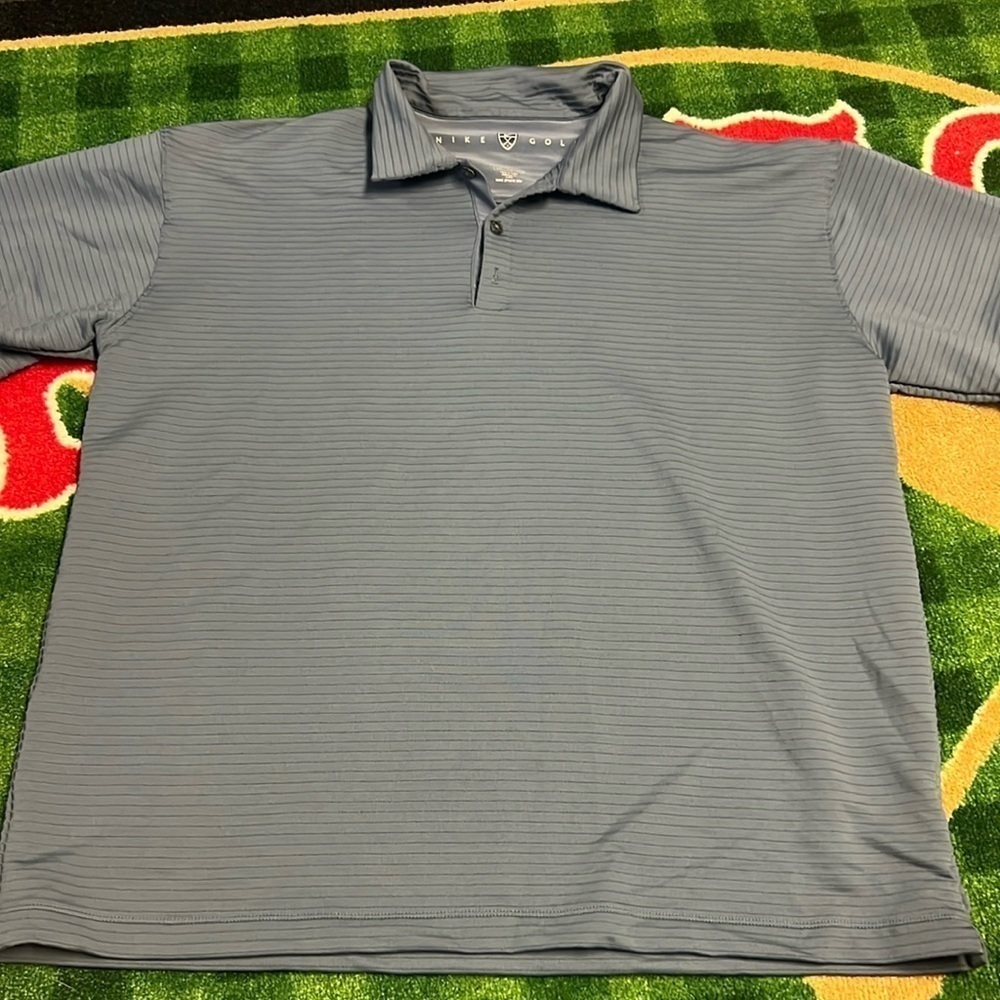 Nike Golf Sphere Dry Men's Blue Short Sleeve Classic Polo Logo Size XXL